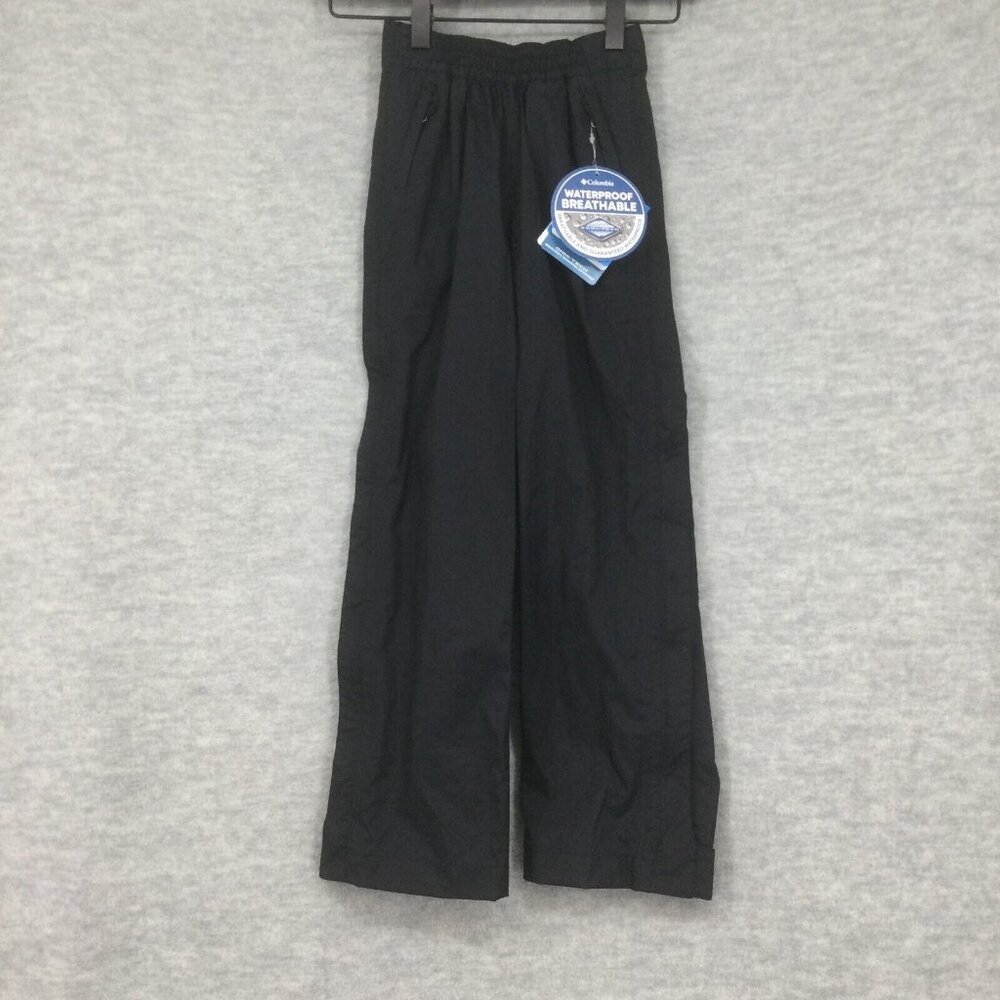 Columbia Rain Pants Kids Extra Small Black Parker Pond Pant Waterproof Omni-Tech